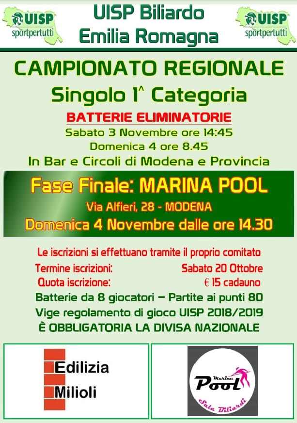 Campionato regionale singolo 1^ Categoria