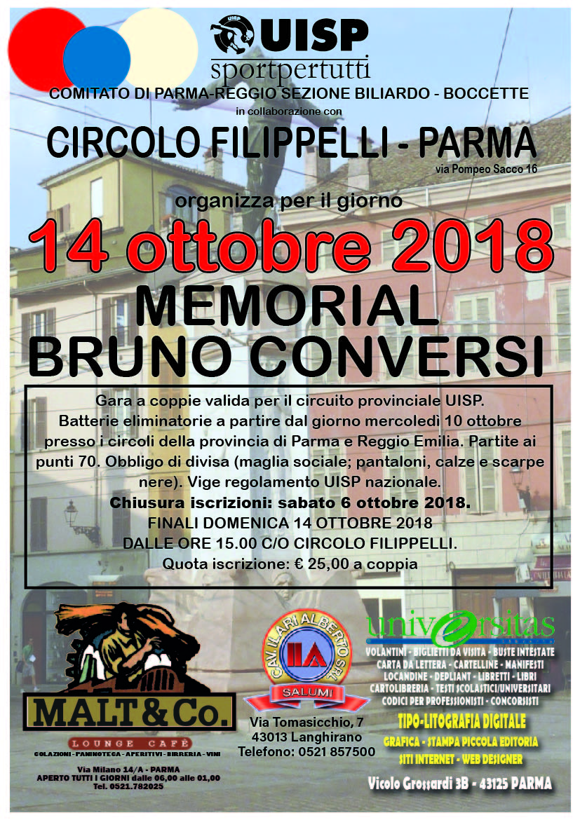 1^ Gara Provinciale a coppie – Circolo Filippelli 14 ottobre
